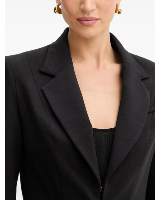 Fracomina Black Logo-Detail Cropped Blazer