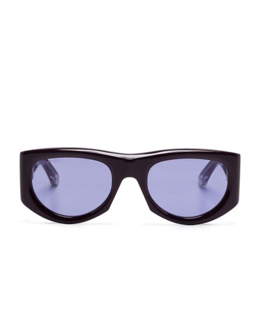 Gucci Blue Rectangle-Frame Sunglasses