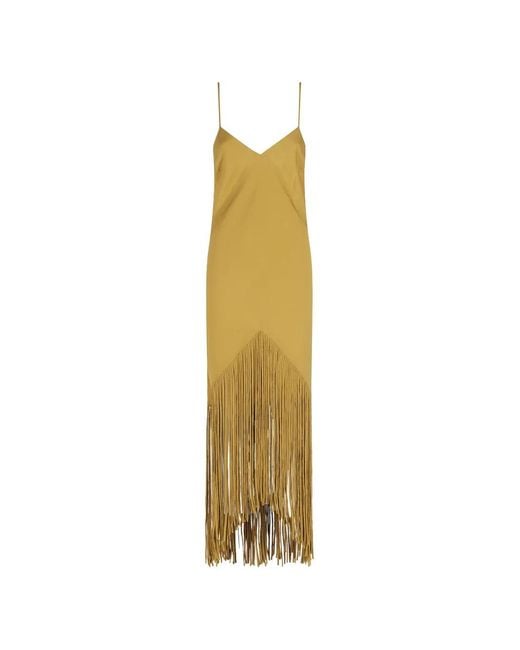 Pinko Metallic Fringed Asymmetric Dress