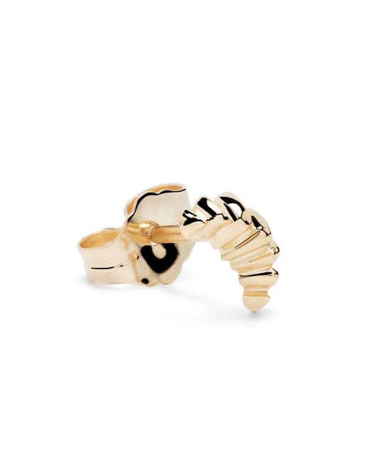 Lizzie Mandler Metallic 18Kt Croissant Stud Earring