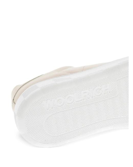 Woolrich White Low-Top Leather Sneakers