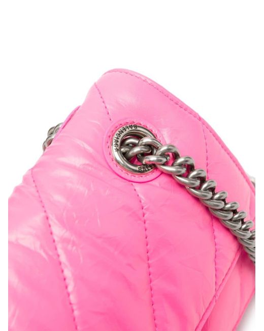 Balenciaga Pink Small Crush Quilted Shoulder Bag