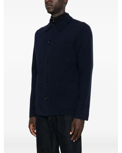 Lardini Blue Patch-Pocket Button Cardigan for men