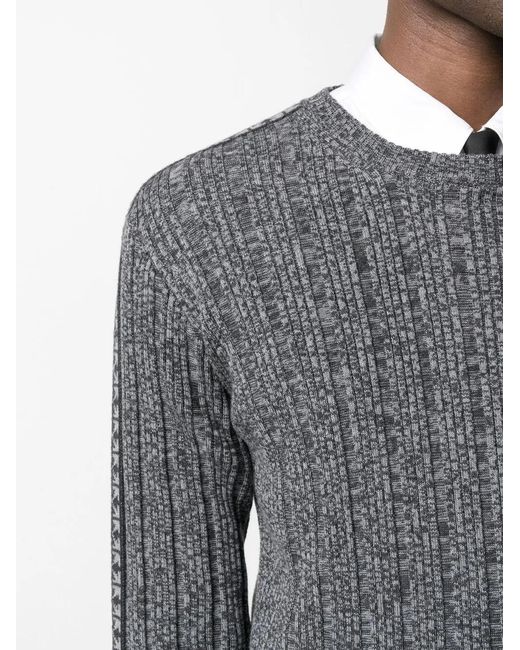 Off-White c/o Virgil Abloh Gray Arrow Band Ribbed Knit Jumper for men