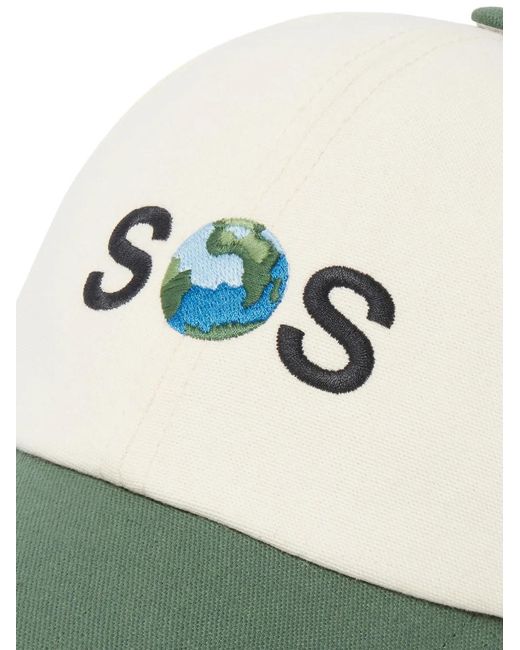 Stella McCartney Green Embroidered Canvas Cap