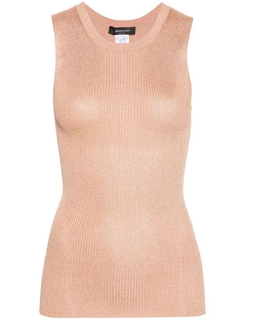 Fabiana Filippi Pink Lurex Ribbed Tank Top