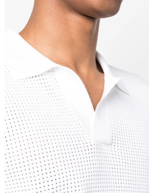 Orlebar Brown White Roddy Perforated Polo Shirt for men
