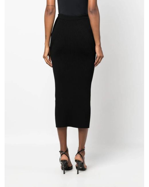 McQueen Black Knit Pencil Skirt