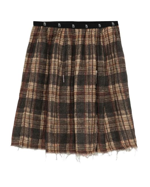 R13 Brown Printed Reversible Skirt