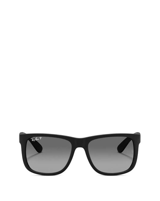 Ray-Ban Gray Justin Rectangle-Frame Sunglasses for men