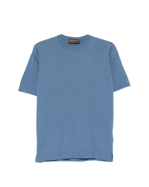 FILIPPO DE LAURENTIIS Blue Crew Neck T-Shirt for men