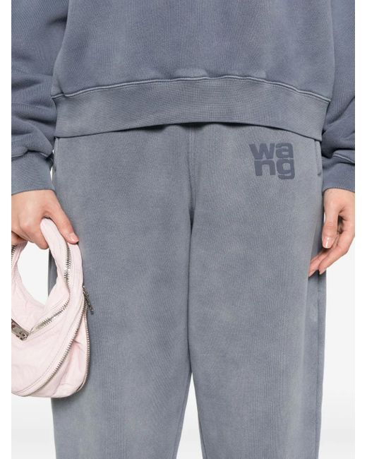Alexander Wang Gray Jogginghose mit Logo-Stickerei