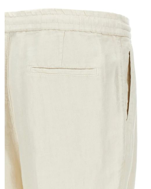 Brunello Cucinelli Natural Linen Trousers for men
