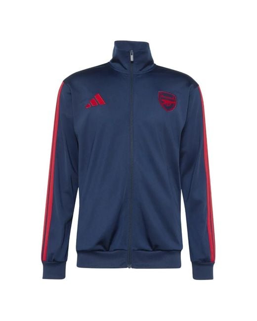 Adidas Blue Arsenal Fc Logo-Patch Track Jacket for men