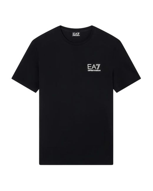 EA7 Black Logo-Print T-Shirt for men
