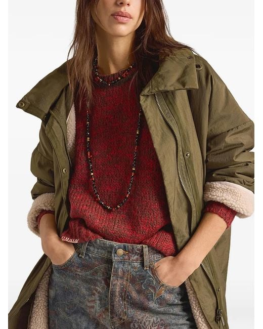Momoní Green Kjara Removable-Lining Drawstring Parka