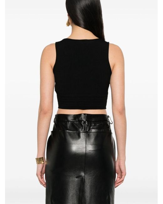 Victoria Beckham Black Sweetheart-neck Cropped Top