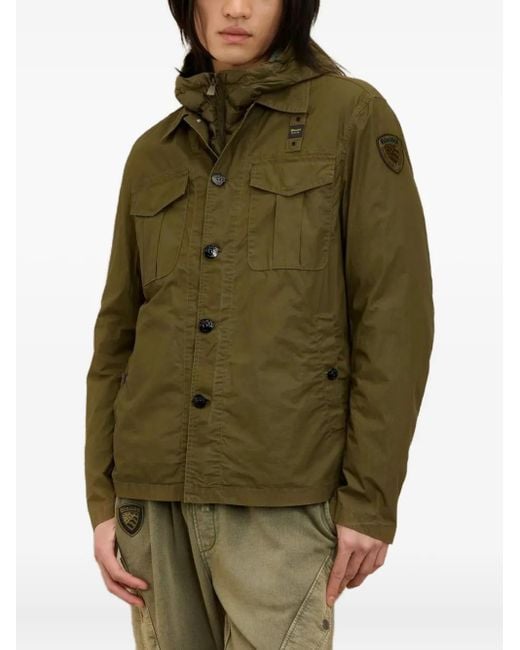 Blauer Green Patch-Pocket Button-Front Jacket for men