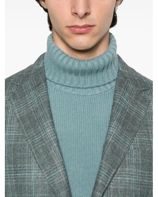 Fedeli Green Turtleneck Sweater for men