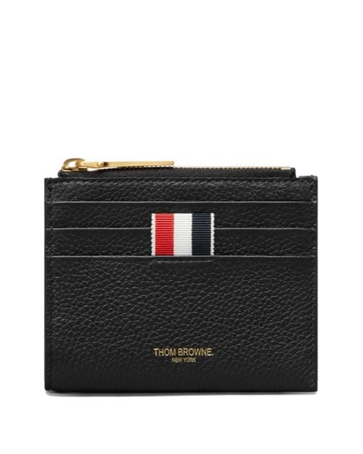 Thom Browne Black Pebble-Grain Zip-Top Cardholder
