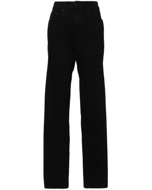 Mugler Black Tapered-Jeans mit hohem Bund