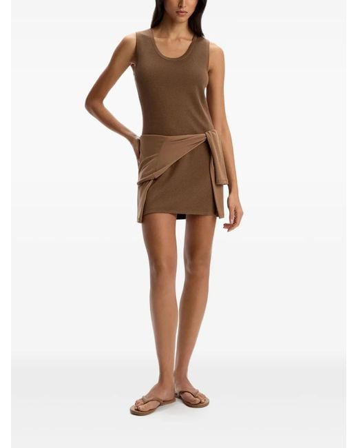 12 STOREEZ Brown Sleeveless Scoop-Neck Mini Dress
