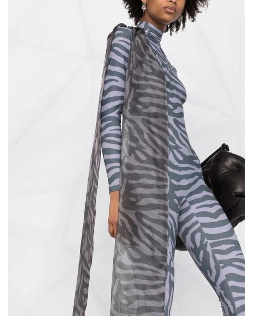 Atu Body Couture Blue Liquorice Bow-Detail Jumpsuit