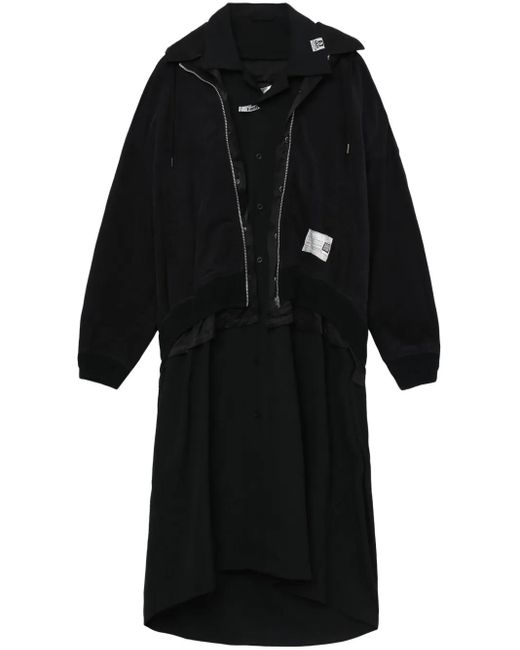 Maison Mihara Yasuhiro Black Kleid im Layering-Look