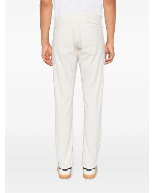 Sartoria Tramarossa White Michelangelo Logo-Plaque Trousers for men