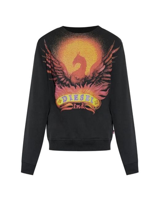 DIESEL Black Ginn-Aa2 Graphic-Print Sweatshirt for men