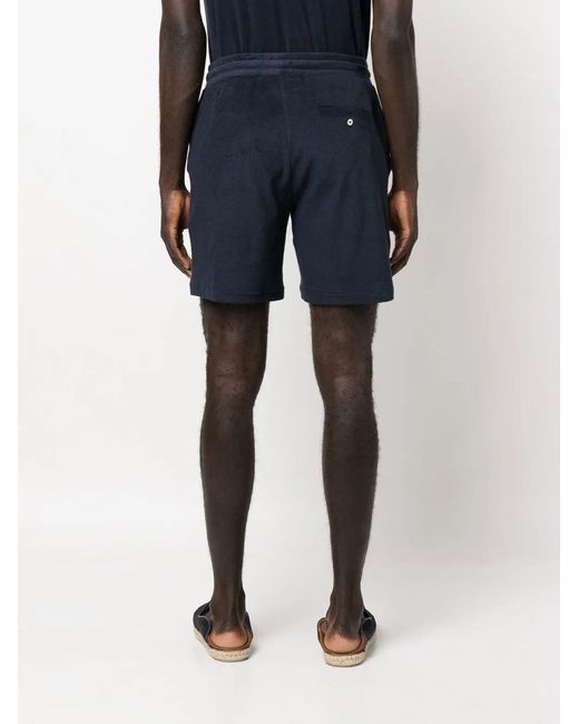 Frescobol Carioca Blue Augusto Terry Track Shorts for men