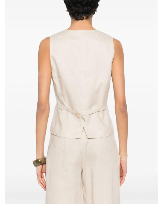 Max Mara White Buttoned Waistcoat
