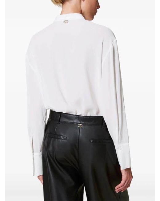 Twinset White Embroidered Georgette Blouse