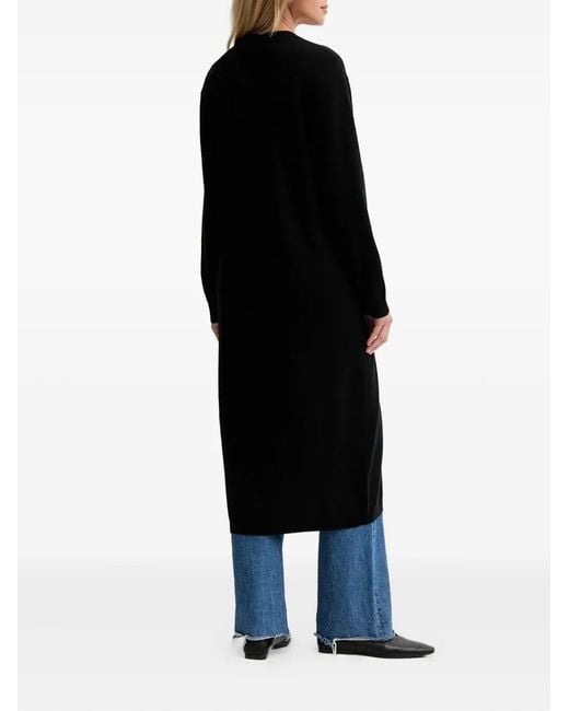 Isabelle Blanche Black Button-Up V-Neck Cardi-Coat