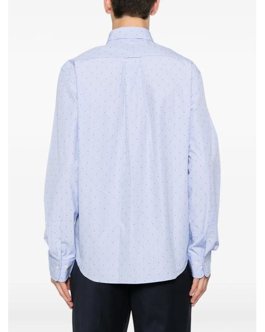 Gant Blue Chemise À Boutonnière Sur Le Devant for men