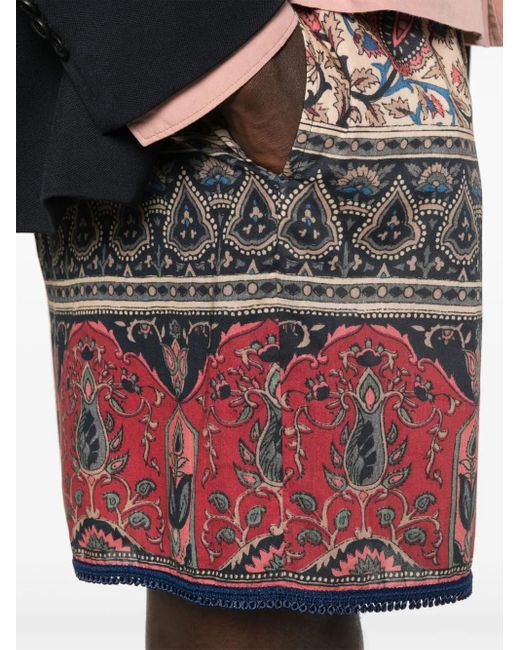 Valentino Garavani Red Voyage Imaginaire-Print Shorts for men