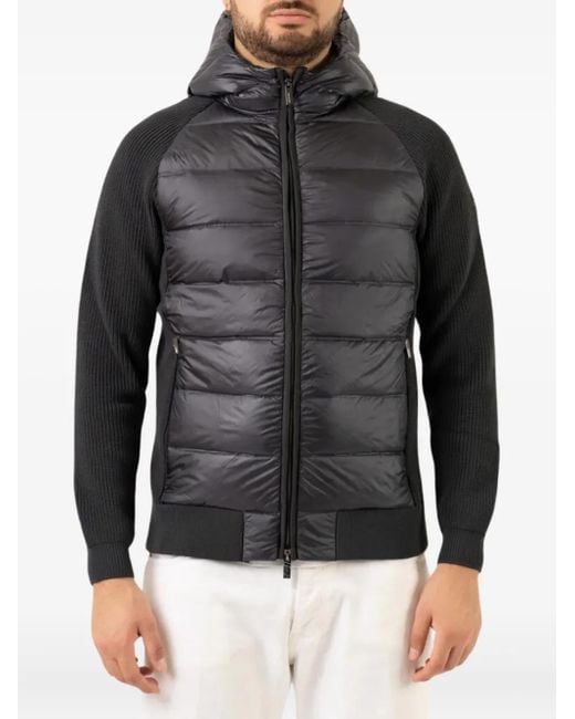 Rrd Black Hooded Quilted Jacket for men