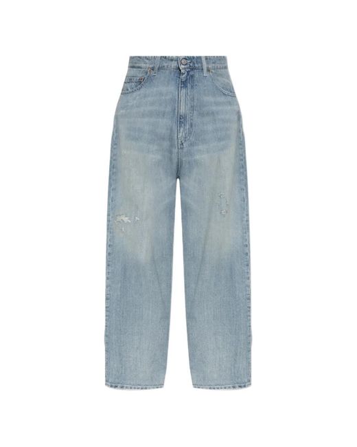 MM6 by Maison Margiela Blue Distressed Faded Jeans for men