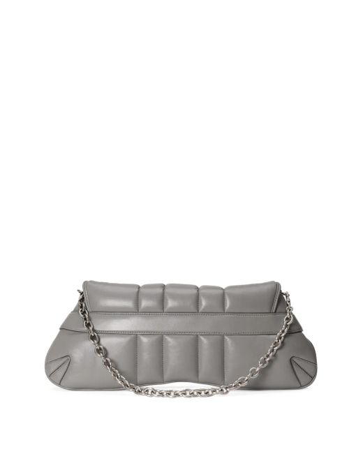 Gucci Gray Medium Horsebit Chain Shoulder Bag