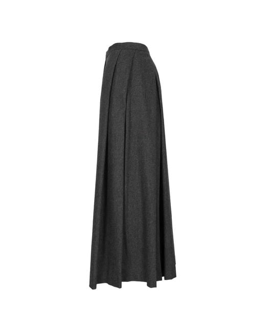 Emporio Armani Black Jupe Longue À Design Plissé
