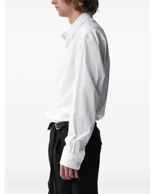 Ann Demeulemeester Gray Mark Popeline Long-Sleeve Shirt for men
