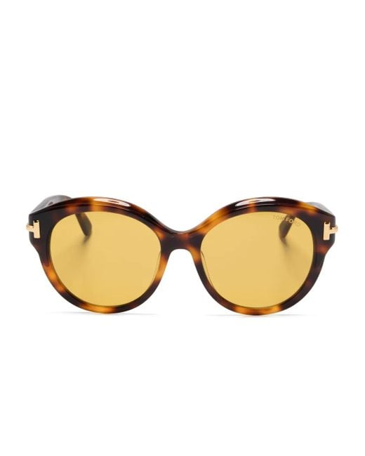 Tom Ford Natural Round-Frame Sunglasses