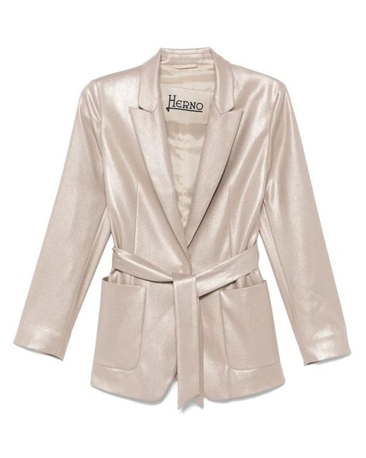 Blazer De Lamé Herno de color Natural