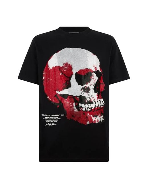 メンズ Philipp Plein ラインストーンスカル Tシャツ ブラック | Lyst