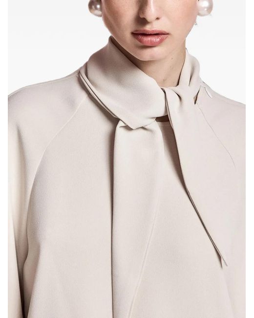Essentiel Antwerp Natural Tie-Neck Raglan-Sleeve Blouse