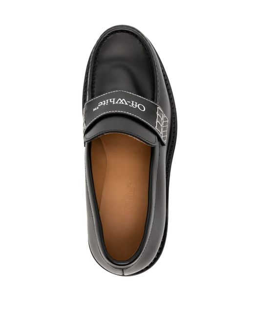 Off-White c/o Virgil Abloh Black Military Loafer Mit Logo-Print