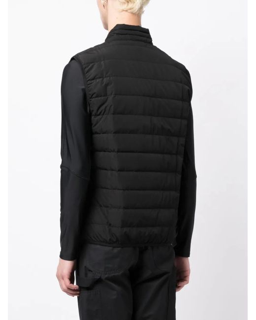 EA7 Black Logo-Patch Quilted Padded Gilet for men