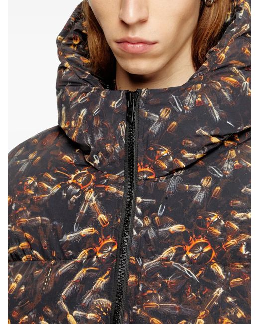 DIESEL Brown Doudoune À Imprimé Graphique for men