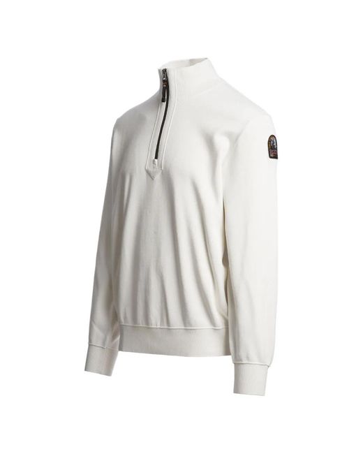 Parajumpers White Basic Scoe Half-Zip Sweater for men
