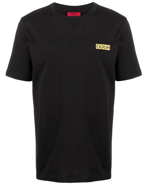 Camiseta con logo del revés BOSS by Hugo Boss de hombre de color Black